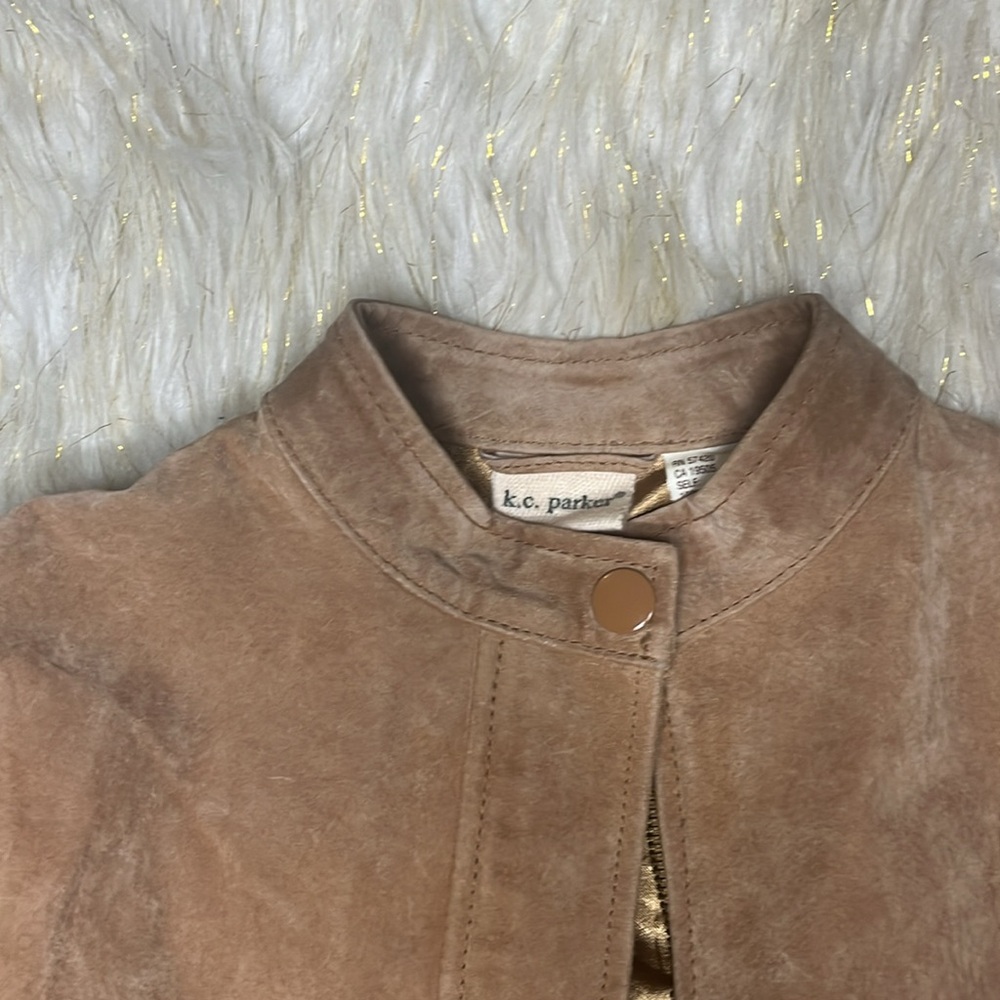 Kids Suede Leather Jacket - Picture 3 of 4